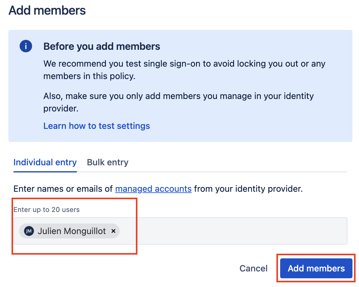 Add selected members