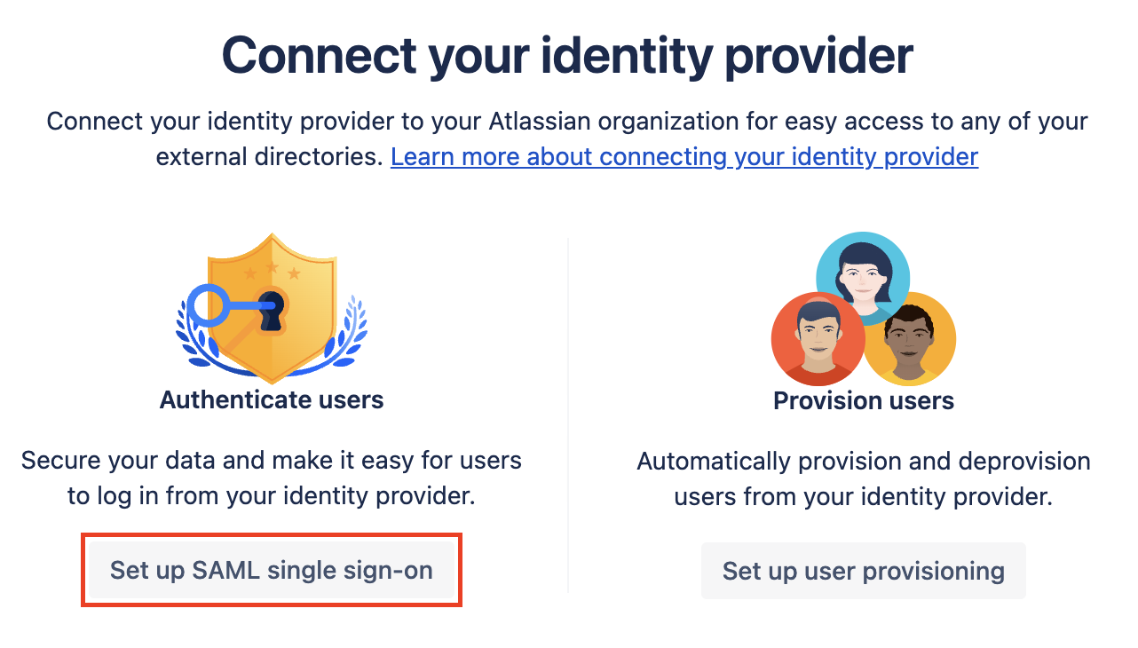 Choose Set up SAML single sign-on