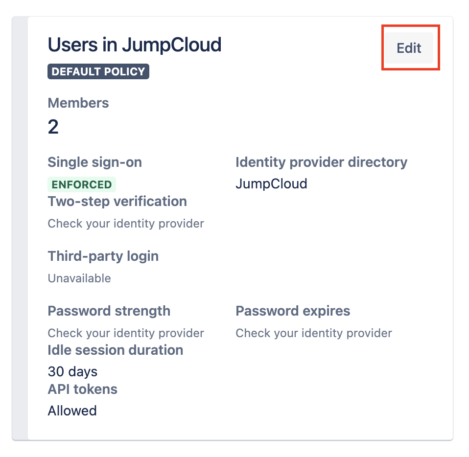 Edit the JumpCloud policy