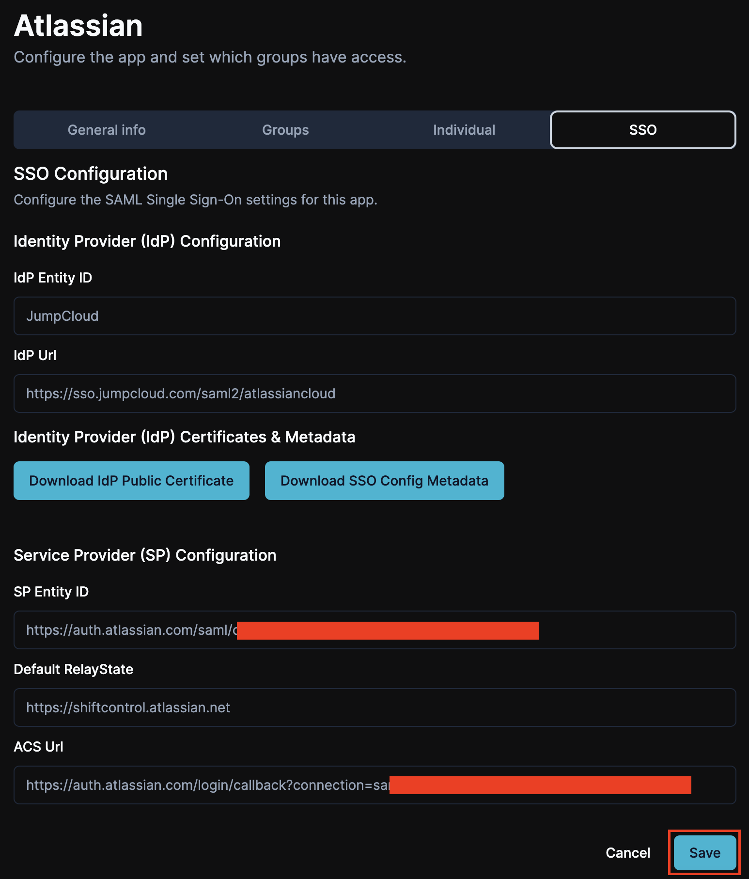 Finalize Atlassian SSO config