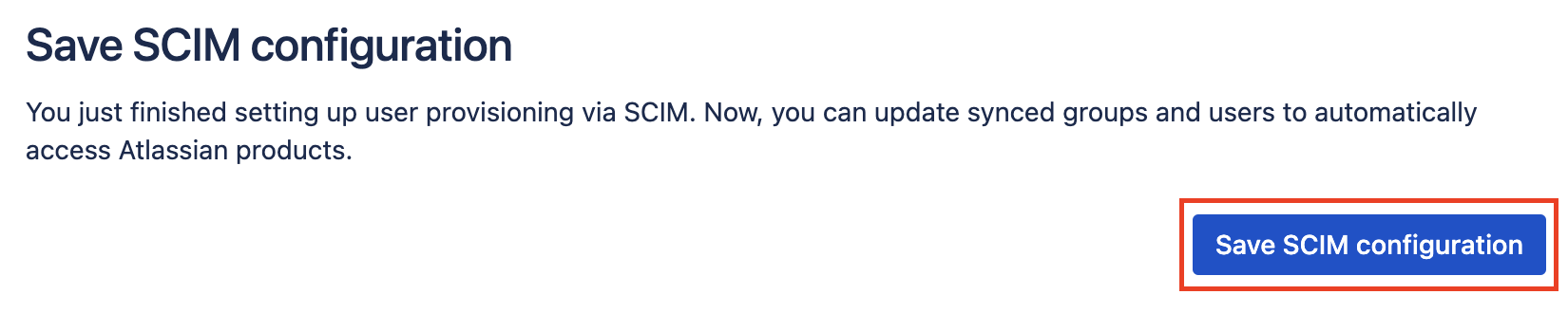 Save the SCIM config