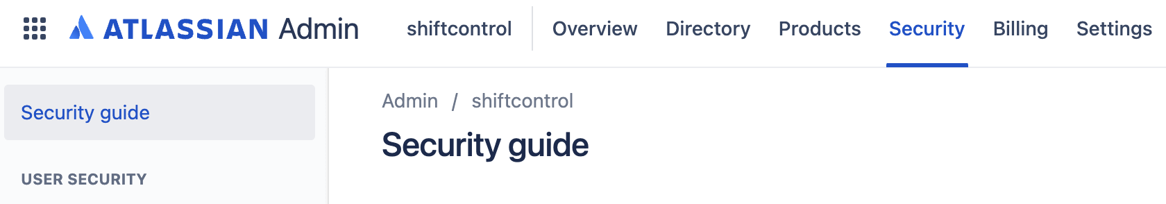 Atlassian Security Tab