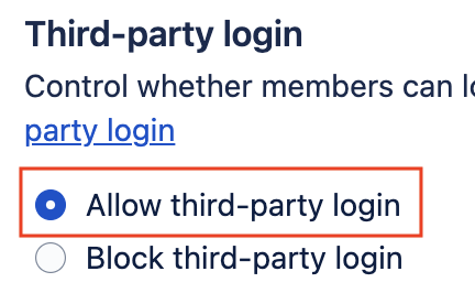 Set third party logins to true