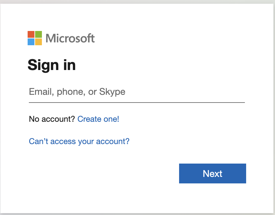 Sign in to Microsoft