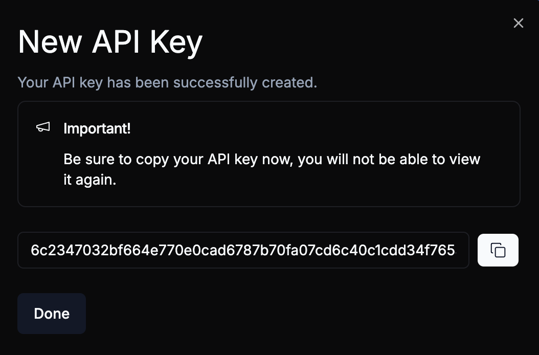 Copy your API key