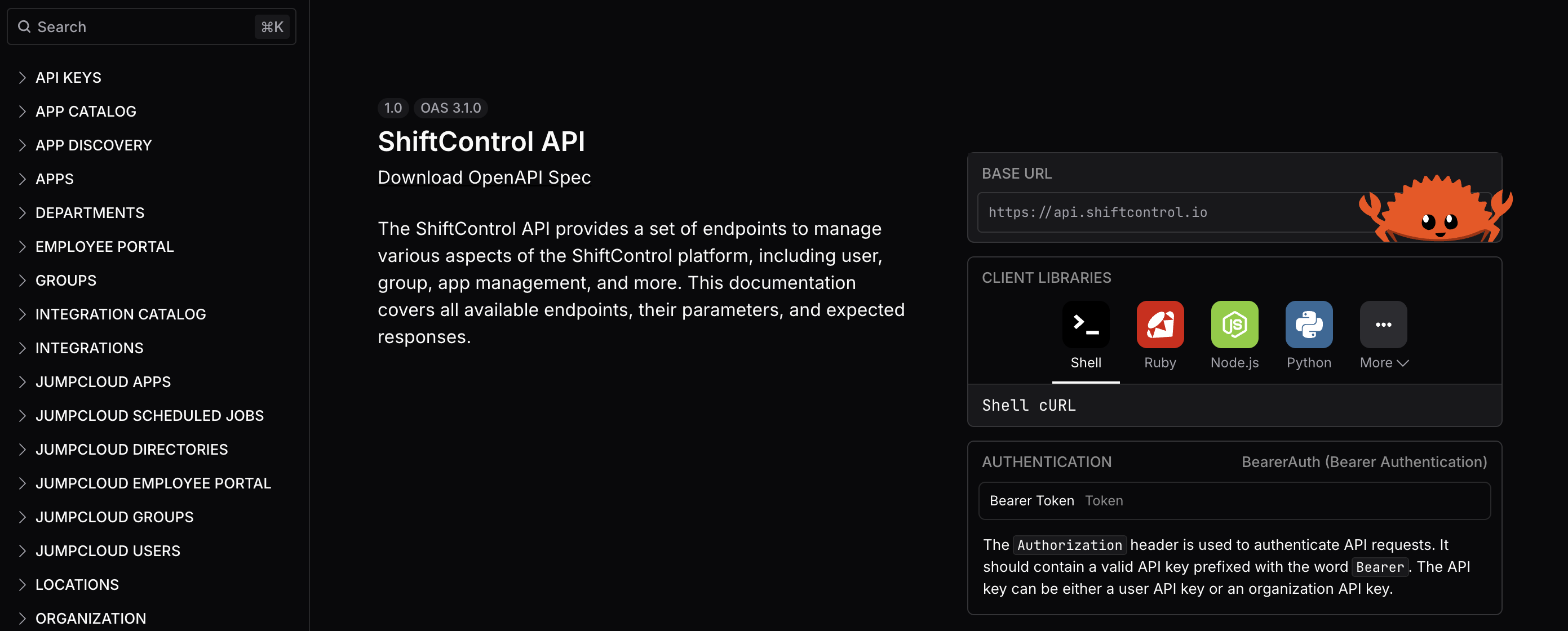 ShiftControl API Docs