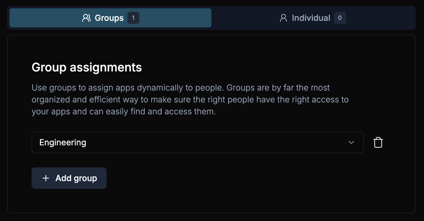 Assign groups