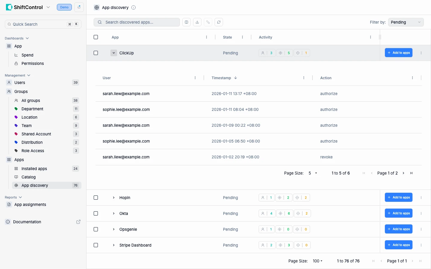 App Discovery details