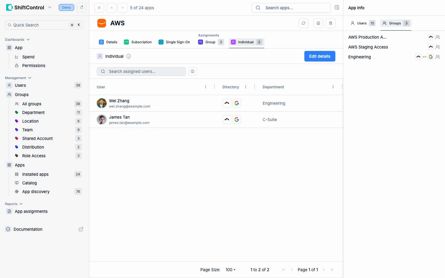 App Sidebar with Groups