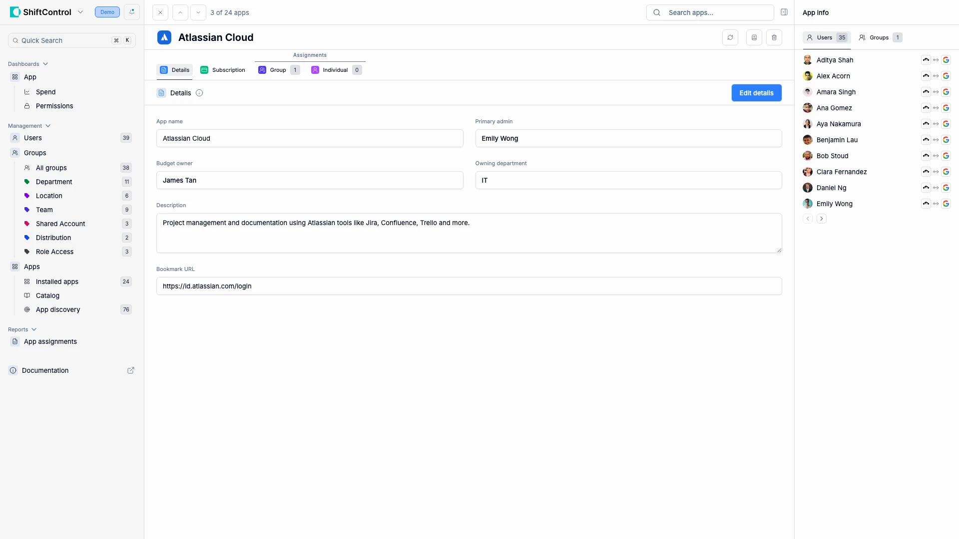 Edit an app's general info