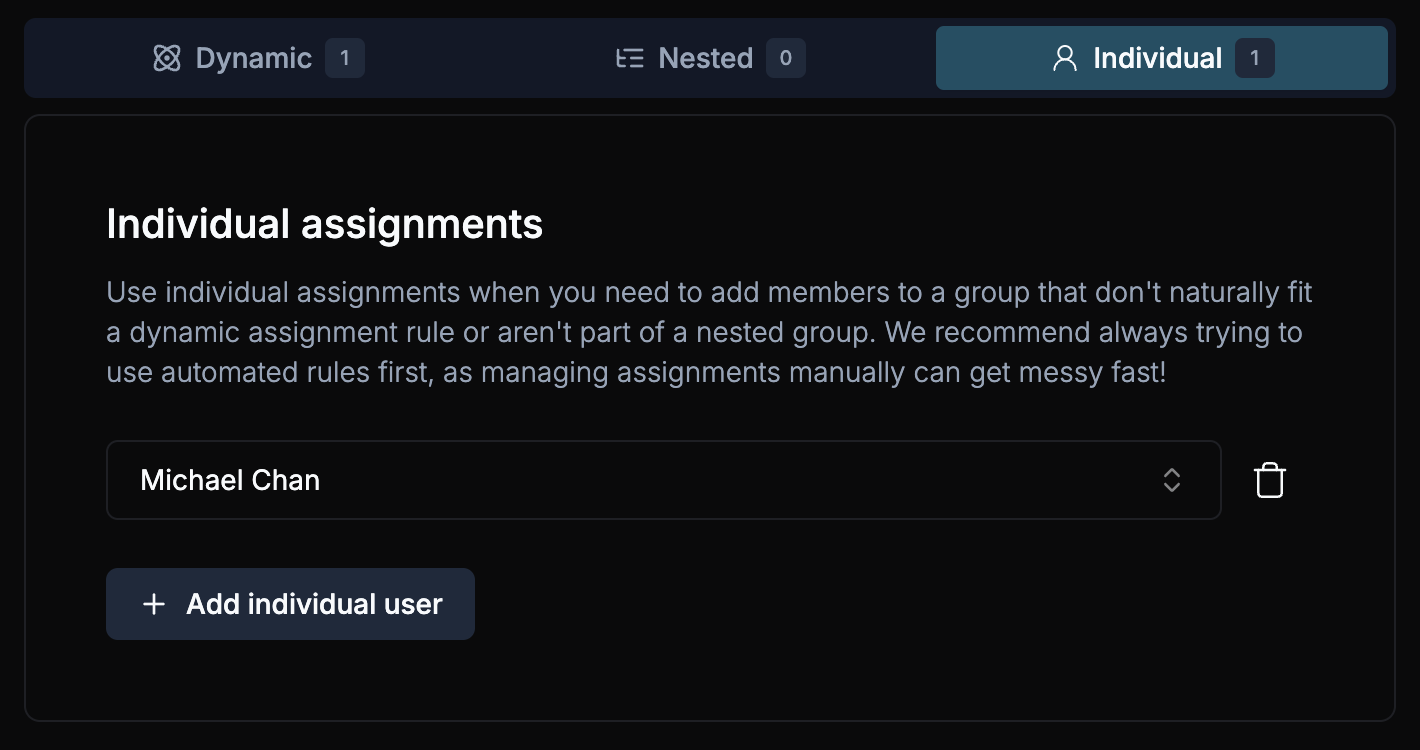 Group individual assignments