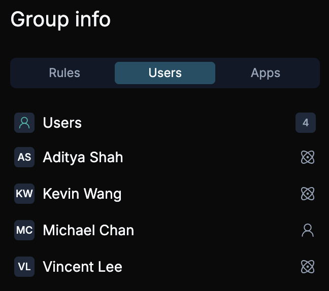 Group Sidebar with Users