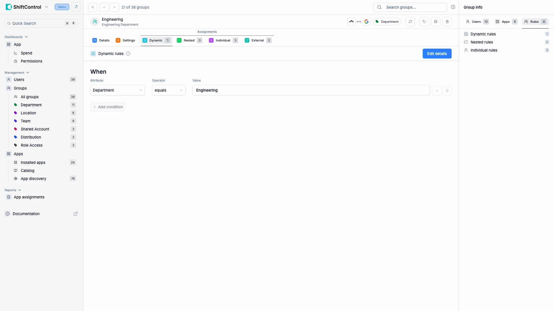 Group Sidebar with Rules