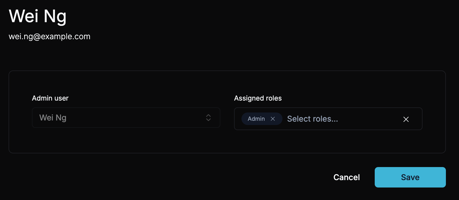 Create or edit user role
