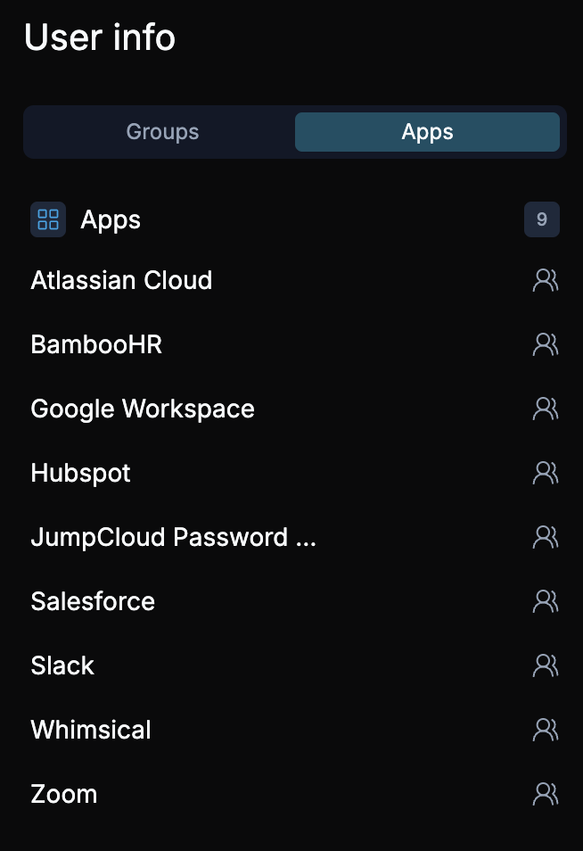 User Sidebar with Apps